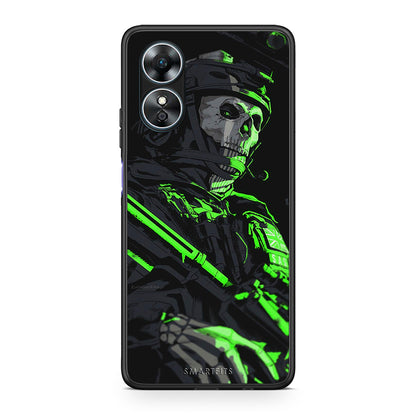 Θήκη Oppo A17 Green Soldier από τη Smartfits με σχέδιο στο πίσω μέρος και μαύρο περίβλημα | Oppo A17 Green Soldier Case with Colorful Back and Black Bezels