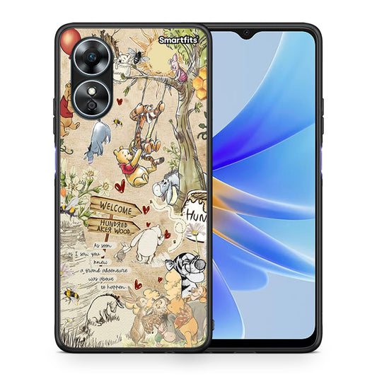Θήκη Oppo A17 Happy Friends από τη Smartfits με σχέδιο στο πίσω μέρος και μαύρο περίβλημα | Oppo A17 Happy Friends Case with Colorful Back and Black Bezels