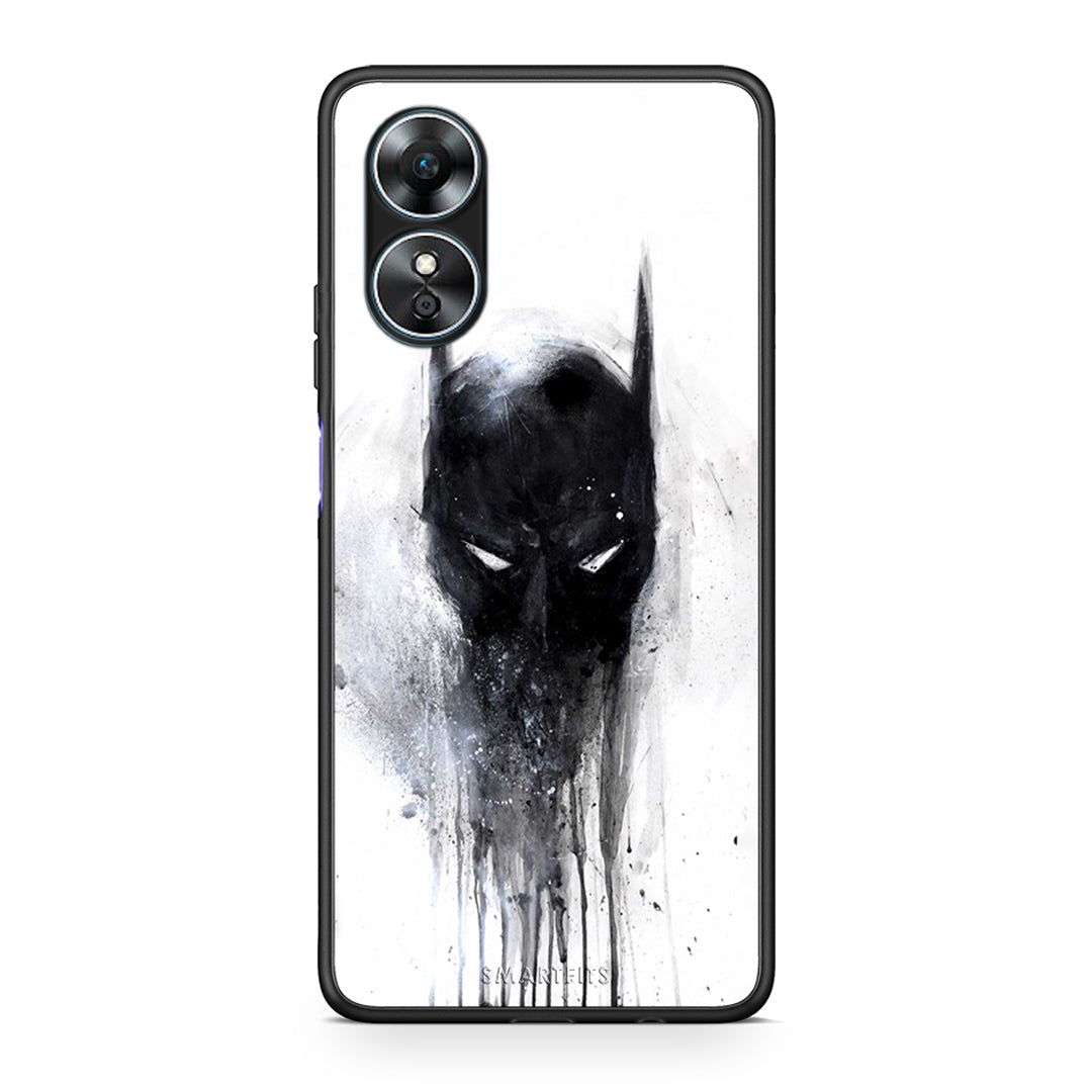 Θήκη Oppo A17 Hero Paint Bat από τη Smartfits με σχέδιο στο πίσω μέρος και μαύρο περίβλημα | Oppo A17 Hero Paint Bat Case with Colorful Back and Black Bezels