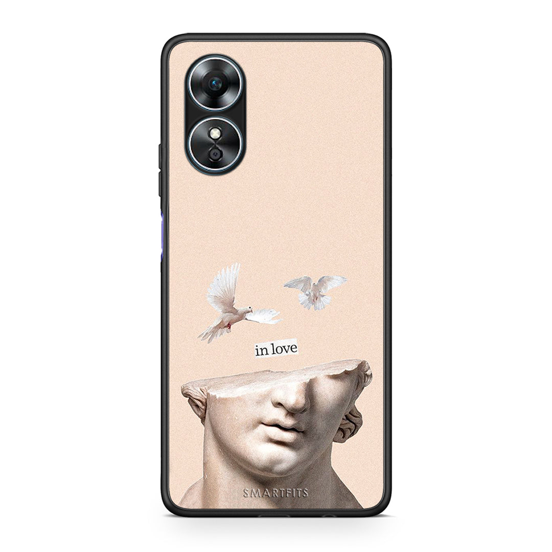 Θήκη Oppo A17 In Love από τη Smartfits με σχέδιο στο πίσω μέρος και μαύρο περίβλημα | Oppo A17 In Love Case with Colorful Back and Black Bezels