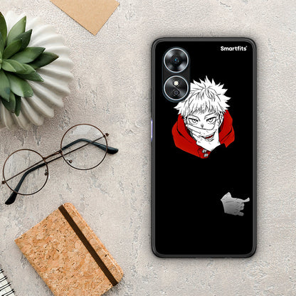 Θήκη Oppo A17 Itadori Anime από τη Smartfits με σχέδιο στο πίσω μέρος και μαύρο περίβλημα | Oppo A17 Itadori Anime Case with Colorful Back and Black Bezels