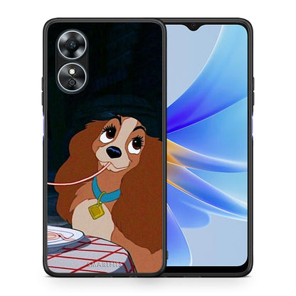 Θήκη Oppo A17 Lady And Tramp 2 από τη Smartfits με σχέδιο στο πίσω μέρος και μαύρο περίβλημα | Oppo A17 Lady And Tramp 2 Case with Colorful Back and Black Bezels