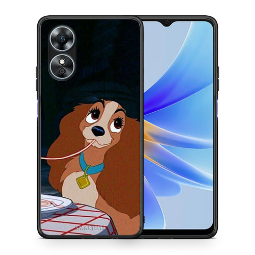 Θήκη Oppo A17 Lady And Tramp 2 από τη Smartfits με σχέδιο στο πίσω μέρος και μαύρο περίβλημα | Oppo A17 Lady And Tramp 2 Case with Colorful Back and Black Bezels