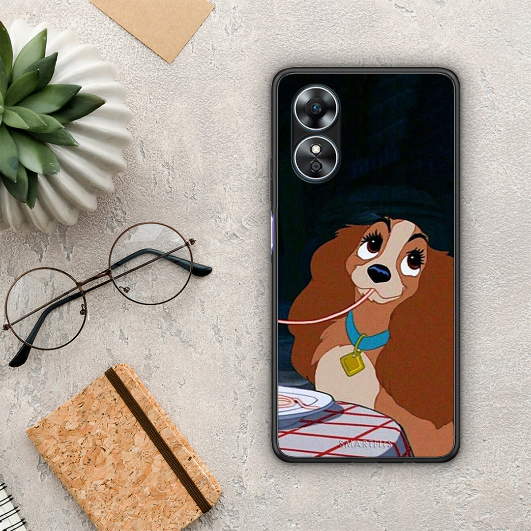 Θήκη Oppo A17 Lady And Tramp 2 από τη Smartfits με σχέδιο στο πίσω μέρος και μαύρο περίβλημα | Oppo A17 Lady And Tramp 2 Case with Colorful Back and Black Bezels