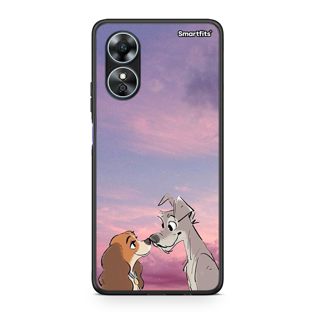Θήκη Oppo A17 Lady And Tramp από τη Smartfits με σχέδιο στο πίσω μέρος και μαύρο περίβλημα | Oppo A17 Lady And Tramp Case with Colorful Back and Black Bezels