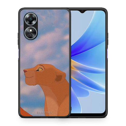 Θήκη Oppo A17 Lion Love 2 από τη Smartfits με σχέδιο στο πίσω μέρος και μαύρο περίβλημα | Oppo A17 Lion Love 2 Case with Colorful Back and Black Bezels