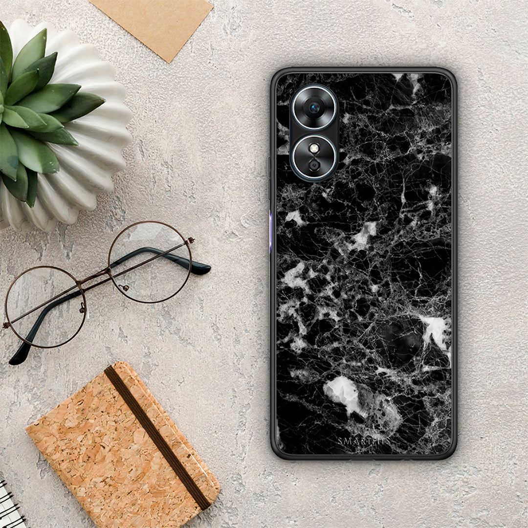 Θήκη Oppo A17 Marble Male από τη Smartfits με σχέδιο στο πίσω μέρος και μαύρο περίβλημα | Oppo A17 Marble Male Case with Colorful Back and Black Bezels