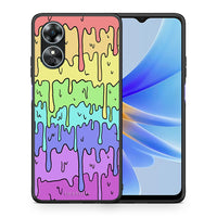 Thumbnail for Θήκη Oppo A17 Melting Rainbow από τη Smartfits με σχέδιο στο πίσω μέρος και μαύρο περίβλημα | Oppo A17 Melting Rainbow Case with Colorful Back and Black Bezels