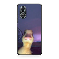 Thumbnail for Θήκη Oppo A17 Meme Duck από τη Smartfits με σχέδιο στο πίσω μέρος και μαύρο περίβλημα | Oppo A17 Meme Duck Case with Colorful Back and Black Bezels