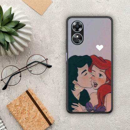 Θήκη Oppo A17 Mermaid Couple από τη Smartfits με σχέδιο στο πίσω μέρος και μαύρο περίβλημα | Oppo A17 Mermaid Couple Case with Colorful Back and Black Bezels
