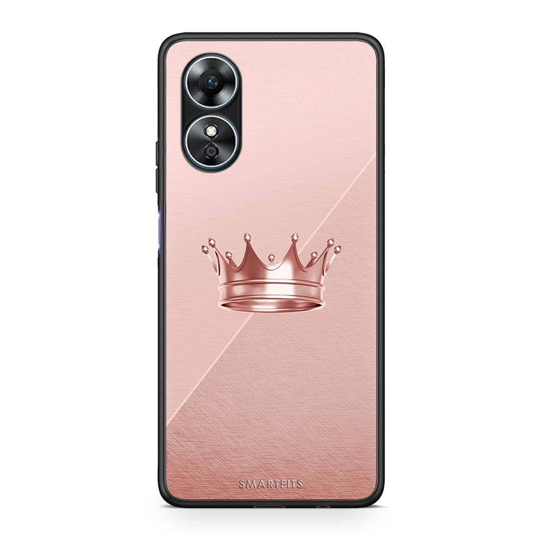 Θήκη Oppo A17 Minimal Crown από τη Smartfits με σχέδιο στο πίσω μέρος και μαύρο περίβλημα | Oppo A17 Minimal Crown Case with Colorful Back and Black Bezels