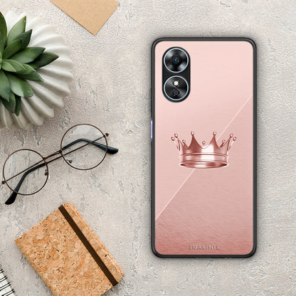 Θήκη Oppo A17 Minimal Crown από τη Smartfits με σχέδιο στο πίσω μέρος και μαύρο περίβλημα | Oppo A17 Minimal Crown Case with Colorful Back and Black Bezels