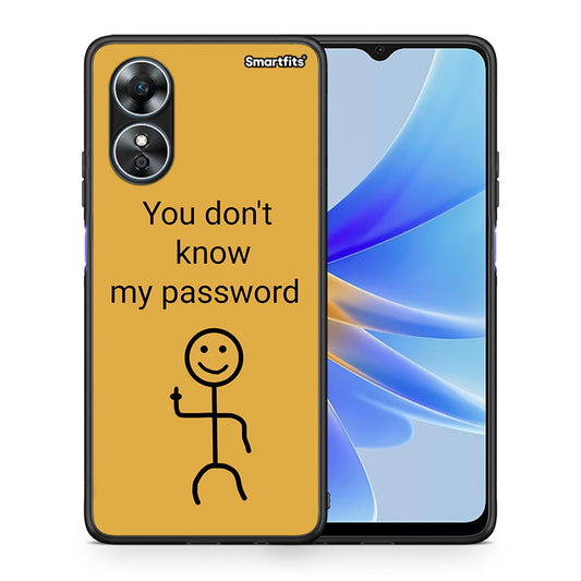 Θήκη Oppo A17 My Password από τη Smartfits με σχέδιο στο πίσω μέρος και μαύρο περίβλημα | Oppo A17 My Password Case with Colorful Back and Black Bezels