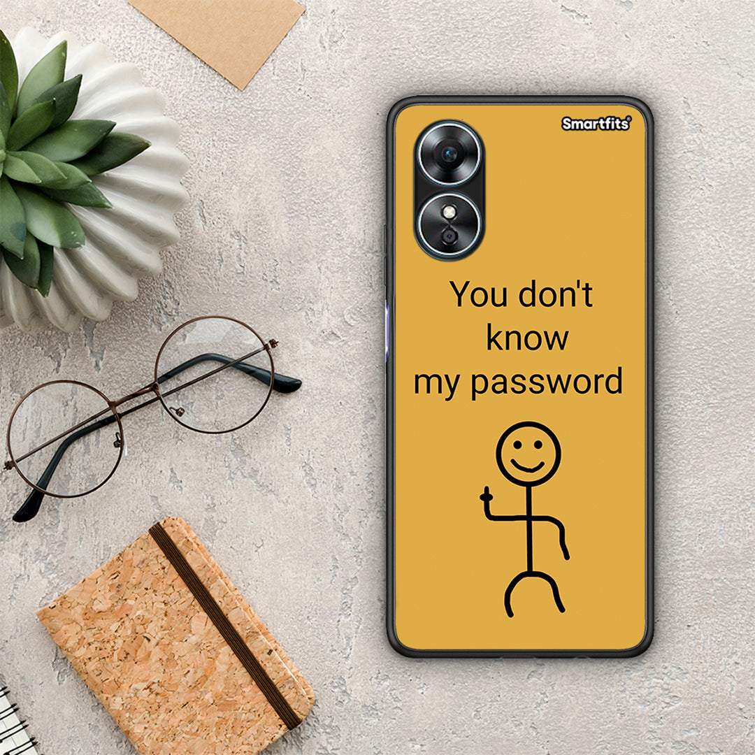 Θήκη Oppo A17 My Password από τη Smartfits με σχέδιο στο πίσω μέρος και μαύρο περίβλημα | Oppo A17 My Password Case with Colorful Back and Black Bezels