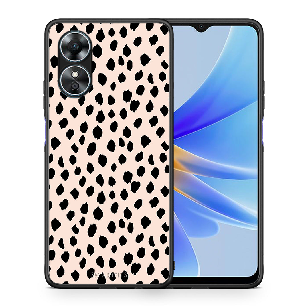Θήκη Oppo A17 New Polka Dots από τη Smartfits με σχέδιο στο πίσω μέρος και μαύρο περίβλημα | Oppo A17 New Polka Dots Case with Colorful Back and Black Bezels