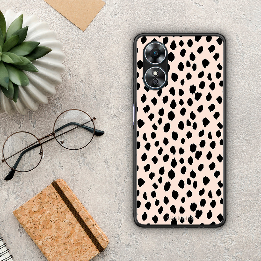 Θήκη Oppo A17 New Polka Dots από τη Smartfits με σχέδιο στο πίσω μέρος και μαύρο περίβλημα | Oppo A17 New Polka Dots Case with Colorful Back and Black Bezels