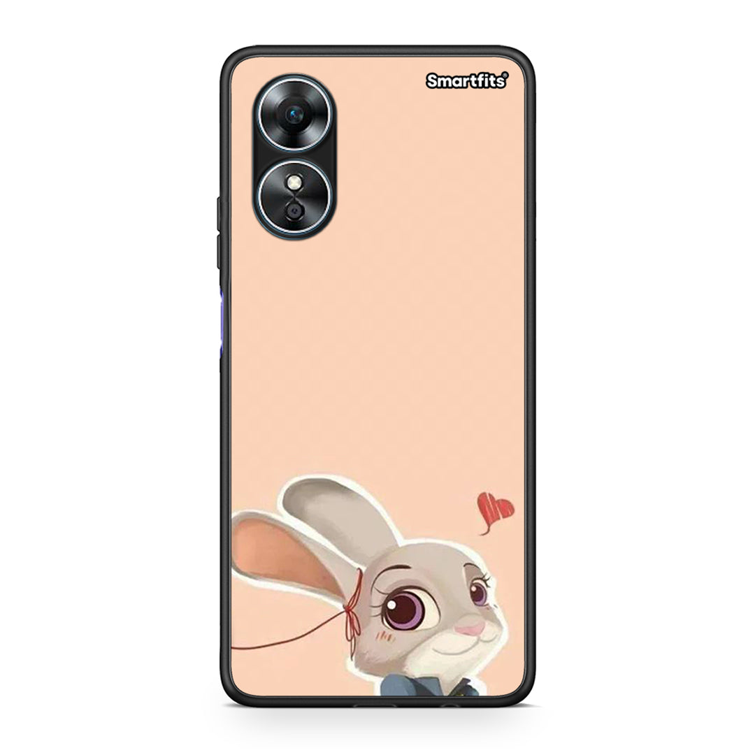 Θήκη Oppo A17 Nick Wilde And Judy Hopps Love 2 από τη Smartfits με σχέδιο στο πίσω μέρος και μαύρο περίβλημα | Oppo A17 Nick Wilde And Judy Hopps Love 2 Case with Colorful Back and Black Bezels