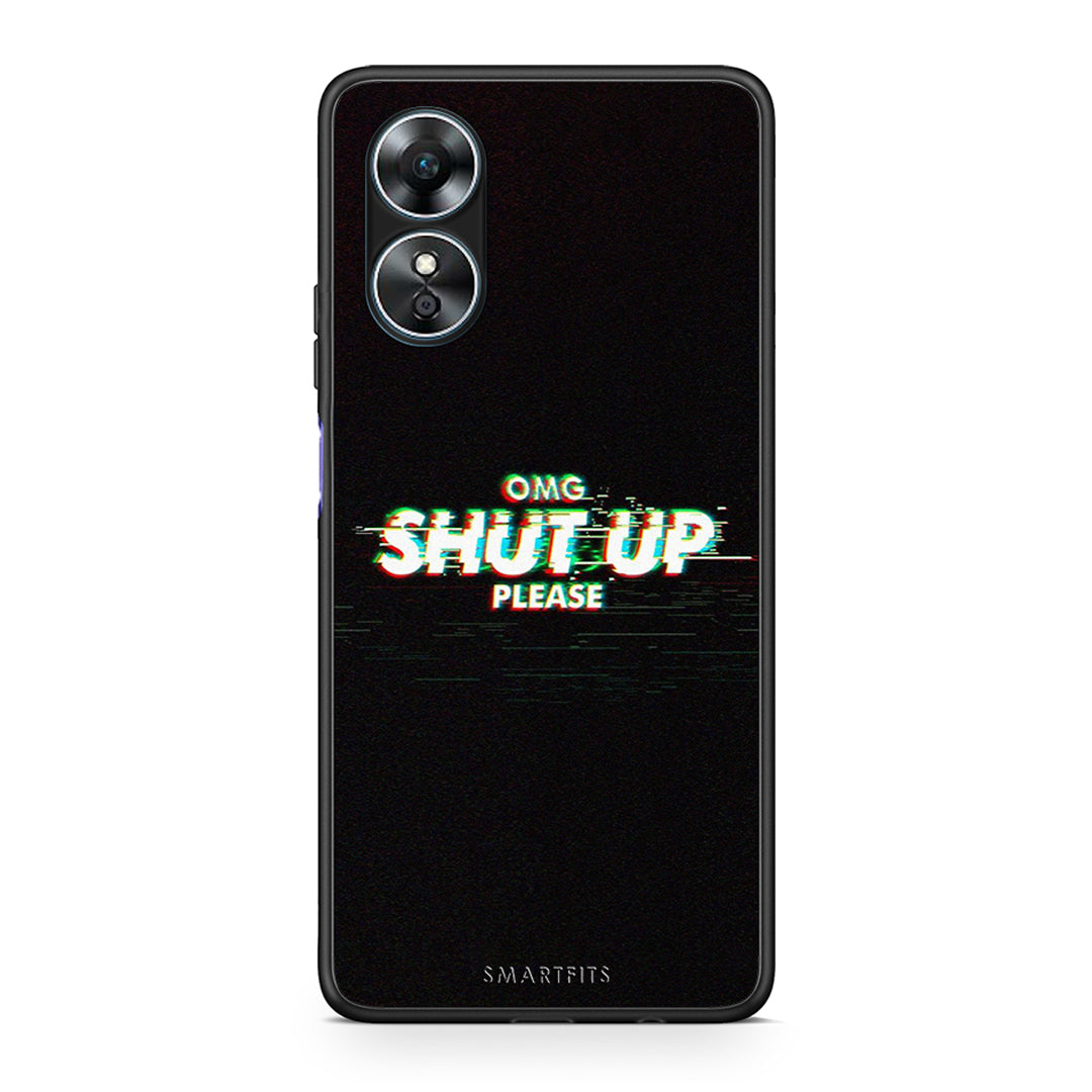 Θήκη Oppo A17 OMG ShutUp από τη Smartfits με σχέδιο στο πίσω μέρος και μαύρο περίβλημα | Oppo A17 OMG ShutUp Case with Colorful Back and Black Bezels