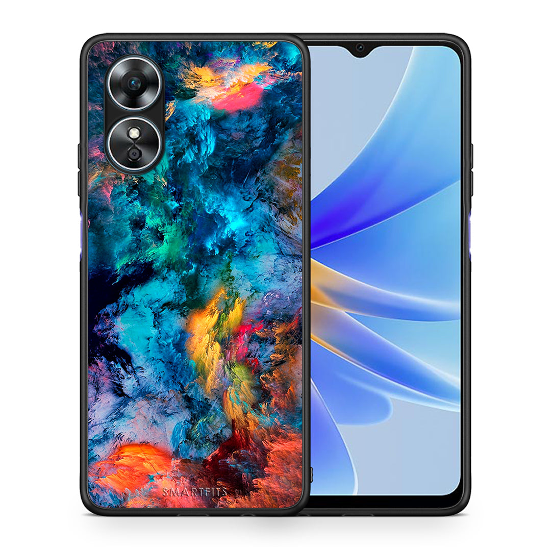 Θήκη Oppo A17 Paint Crayola από τη Smartfits με σχέδιο στο πίσω μέρος και μαύρο περίβλημα | Oppo A17 Paint Crayola Case with Colorful Back and Black Bezels