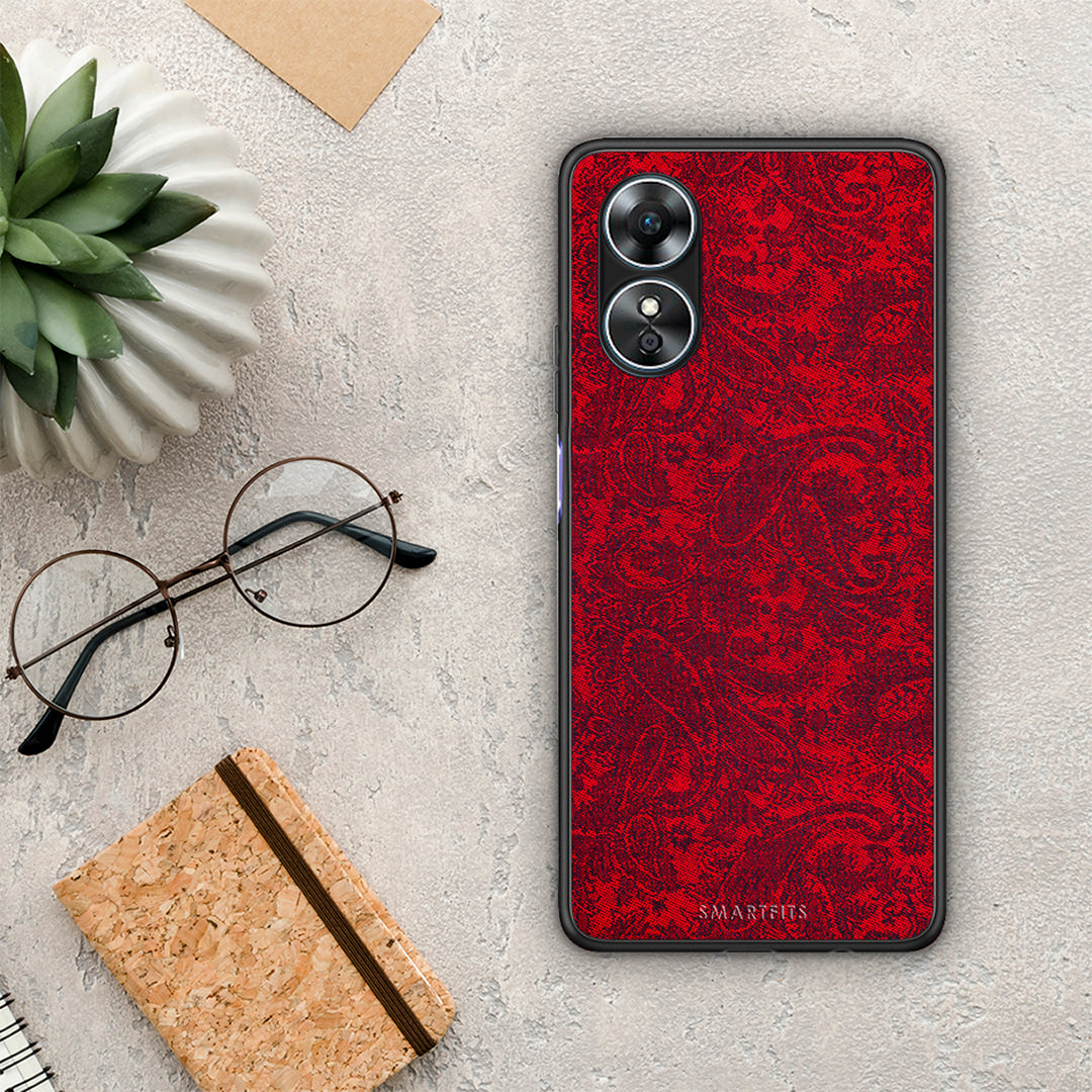 Θήκη Oppo A17 Paisley Cashmere από τη Smartfits με σχέδιο στο πίσω μέρος και μαύρο περίβλημα | Oppo A17 Paisley Cashmere Case with Colorful Back and Black Bezels