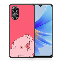 Thumbnail for Θήκη Oppo A17 Pig Love 1 από τη Smartfits με σχέδιο στο πίσω μέρος και μαύρο περίβλημα | Oppo A17 Pig Love 1 Case with Colorful Back and Black Bezels