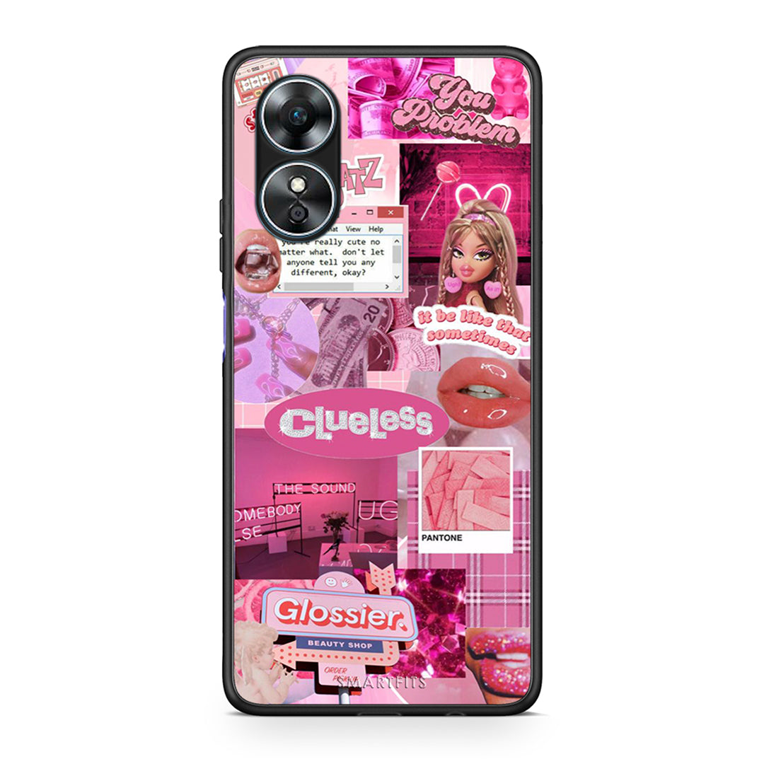 Θήκη Oppo A17 Pink Love από τη Smartfits με σχέδιο στο πίσω μέρος και μαύρο περίβλημα | Oppo A17 Pink Love Case with Colorful Back and Black Bezels