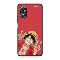 Thumbnail for Θήκη Oppo A17 Pirate Luffy από τη Smartfits με σχέδιο στο πίσω μέρος και μαύρο περίβλημα | Oppo A17 Pirate Luffy Case with Colorful Back and Black Bezels