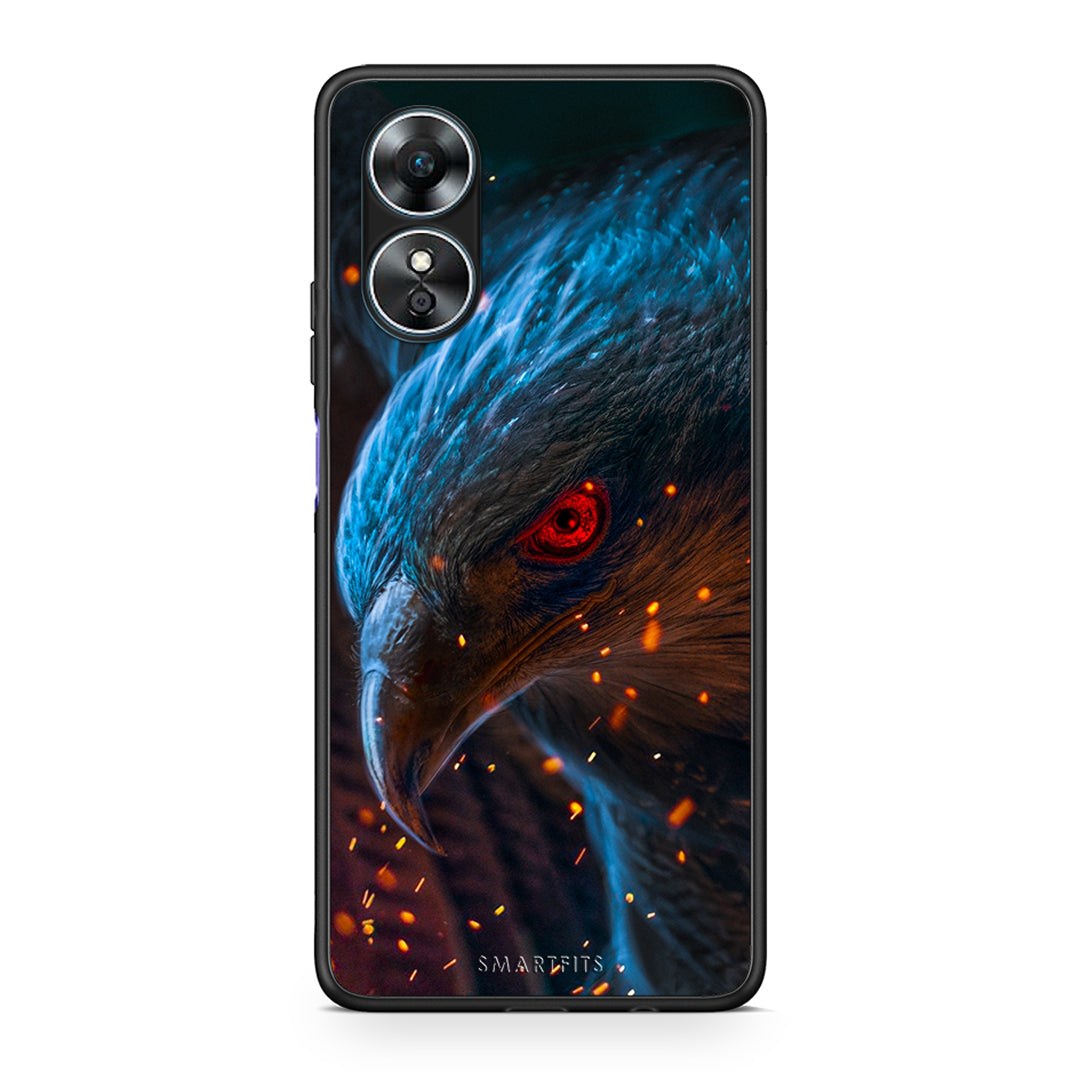 Θήκη Oppo A17 PopArt Eagle από τη Smartfits με σχέδιο στο πίσω μέρος και μαύρο περίβλημα | Oppo A17 PopArt Eagle Case with Colorful Back and Black Bezels