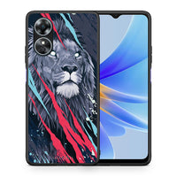 Thumbnail for Θήκη Oppo A17 PopArt Lion Designer από τη Smartfits με σχέδιο στο πίσω μέρος και μαύρο περίβλημα | Oppo A17 PopArt Lion Designer Case with Colorful Back and Black Bezels