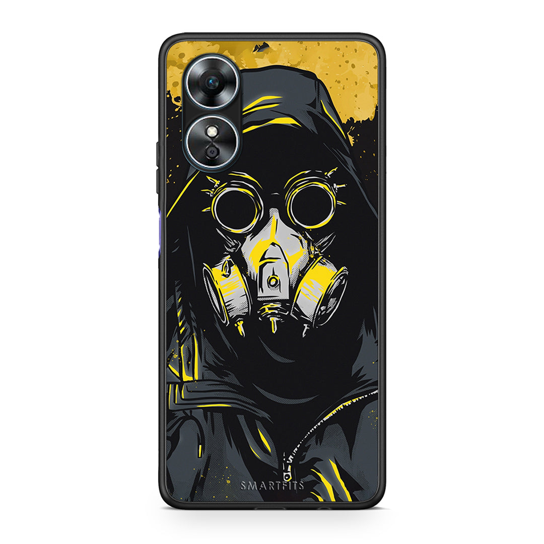 Θήκη Oppo A17 PopArt Mask από τη Smartfits με σχέδιο στο πίσω μέρος και μαύρο περίβλημα | Oppo A17 PopArt Mask Case with Colorful Back and Black Bezels