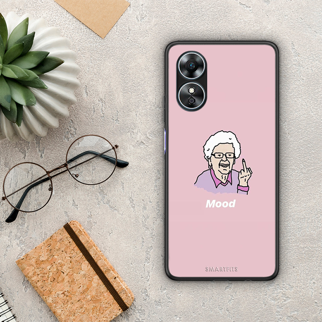 Θήκη Oppo A17 PopArt Mood από τη Smartfits με σχέδιο στο πίσω μέρος και μαύρο περίβλημα | Oppo A17 PopArt Mood Case with Colorful Back and Black Bezels