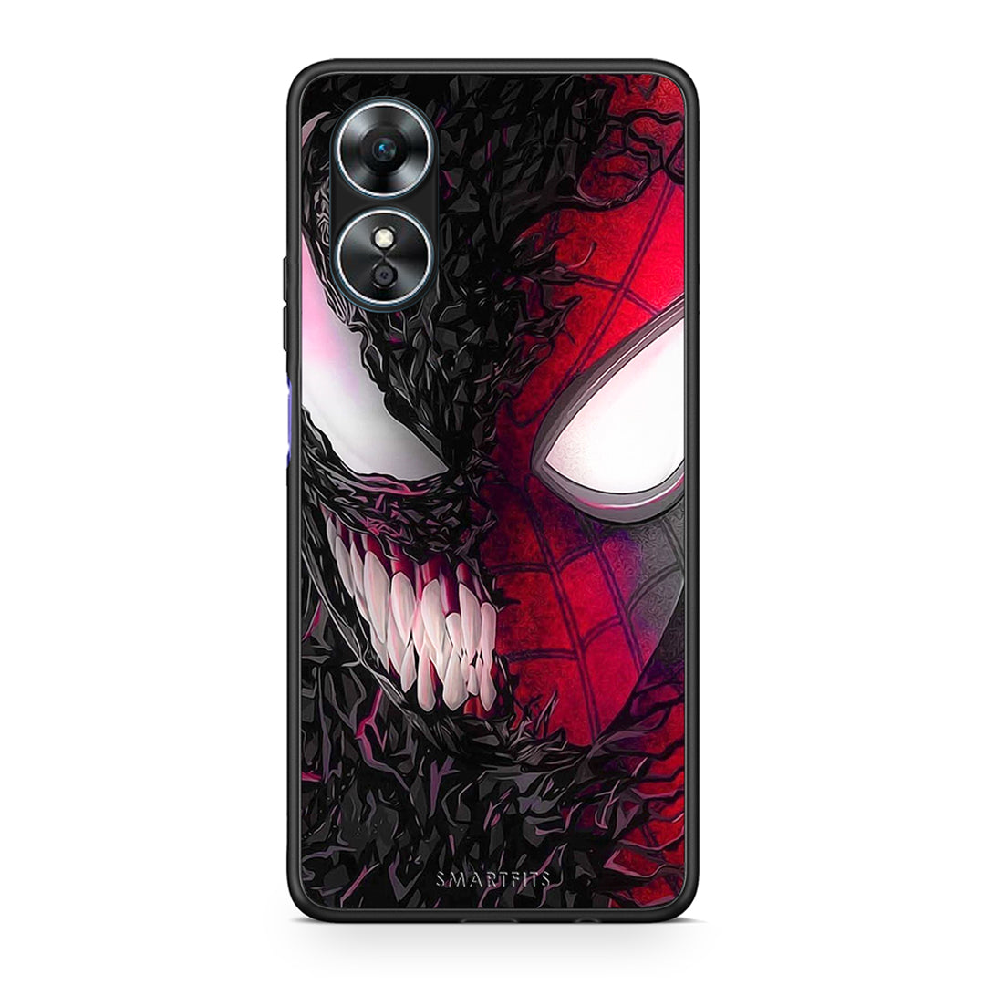 Θήκη Oppo A17 PopArt SpiderVenom από τη Smartfits με σχέδιο στο πίσω μέρος και μαύρο περίβλημα | Oppo A17 PopArt SpiderVenom Case with Colorful Back and Black Bezels