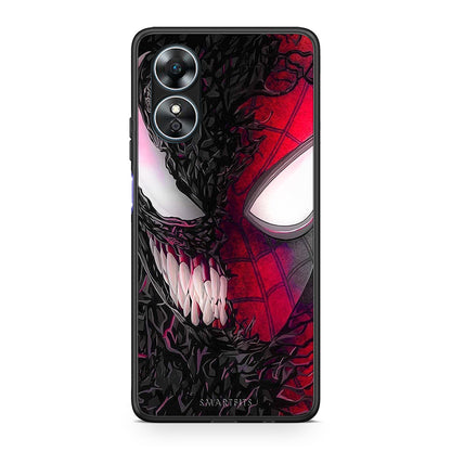 Θήκη Oppo A17 PopArt SpiderVenom από τη Smartfits με σχέδιο στο πίσω μέρος και μαύρο περίβλημα | Oppo A17 PopArt SpiderVenom Case with Colorful Back and Black Bezels