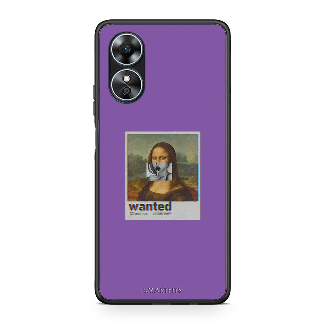 Θήκη Oppo A17 Popart Monalisa από τη Smartfits με σχέδιο στο πίσω μέρος και μαύρο περίβλημα | Oppo A17 Popart Monalisa Case with Colorful Back and Black Bezels