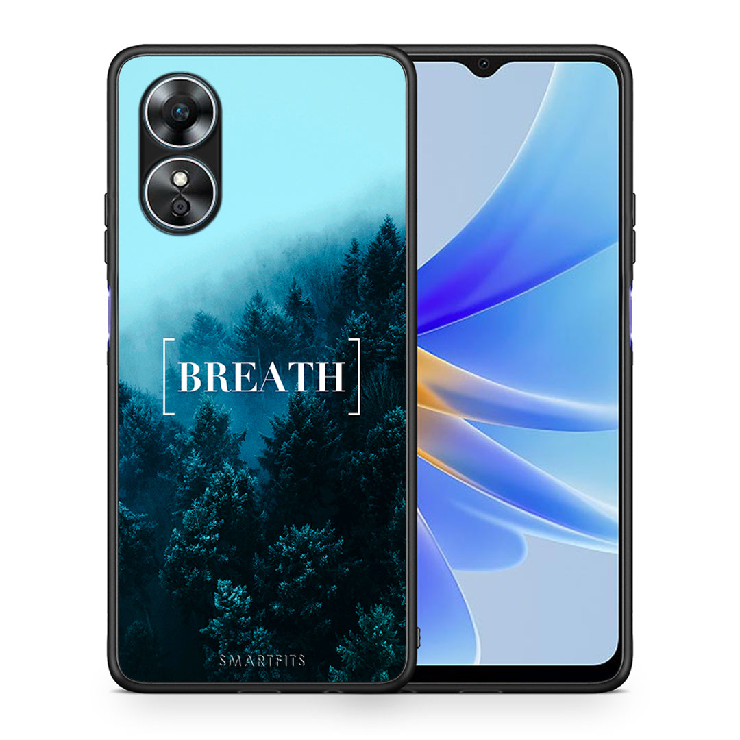 Θήκη Oppo A17 Quote Breath από τη Smartfits με σχέδιο στο πίσω μέρος και μαύρο περίβλημα | Oppo A17 Quote Breath Case with Colorful Back and Black Bezels