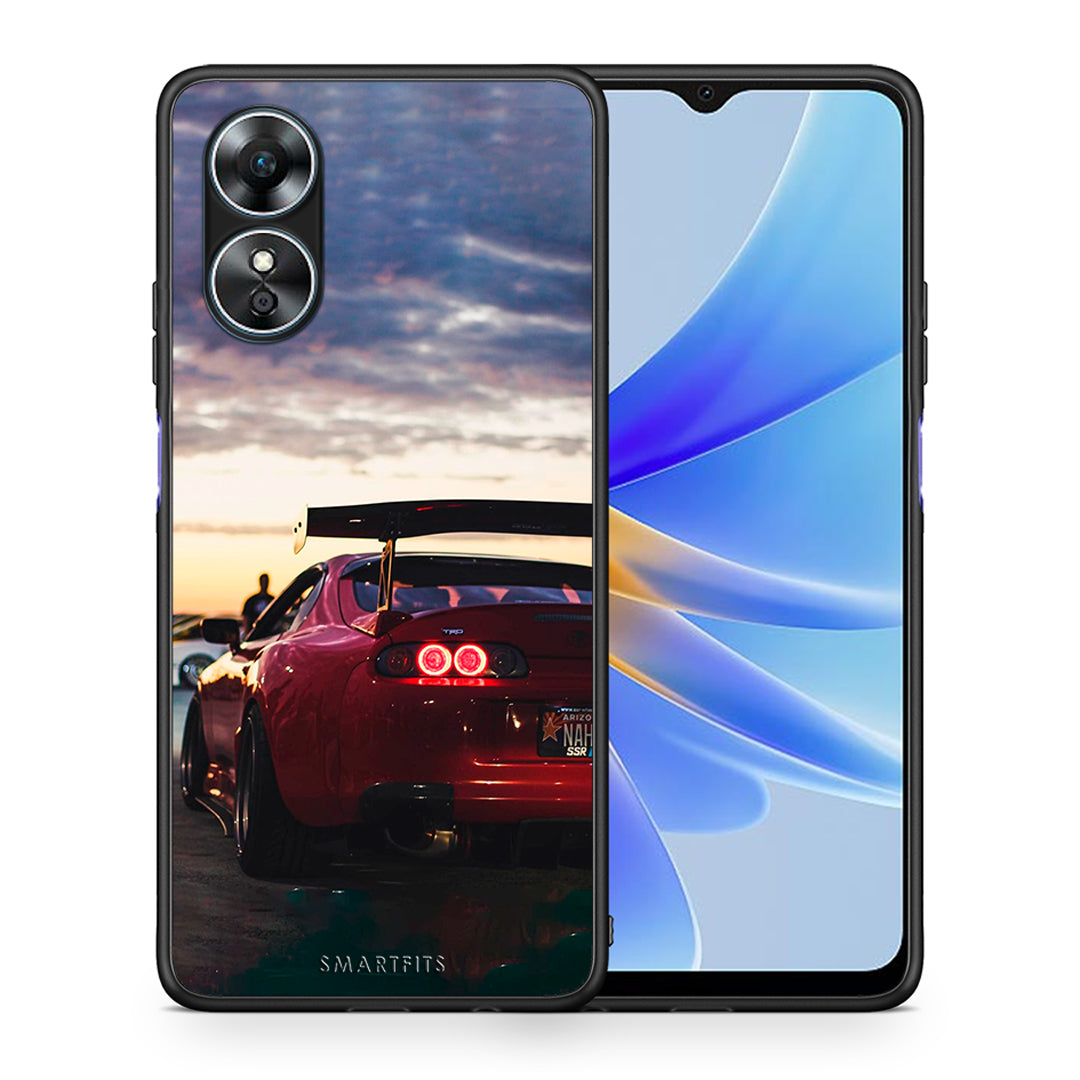 Θήκη Oppo A17 Racing Supra από τη Smartfits με σχέδιο στο πίσω μέρος και μαύρο περίβλημα | Oppo A17 Racing Supra Case with Colorful Back and Black Bezels