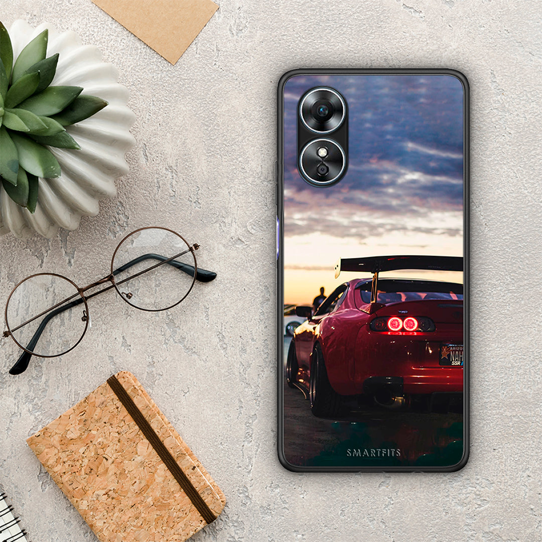 Θήκη Oppo A17 Racing Supra από τη Smartfits με σχέδιο στο πίσω μέρος και μαύρο περίβλημα | Oppo A17 Racing Supra Case with Colorful Back and Black Bezels