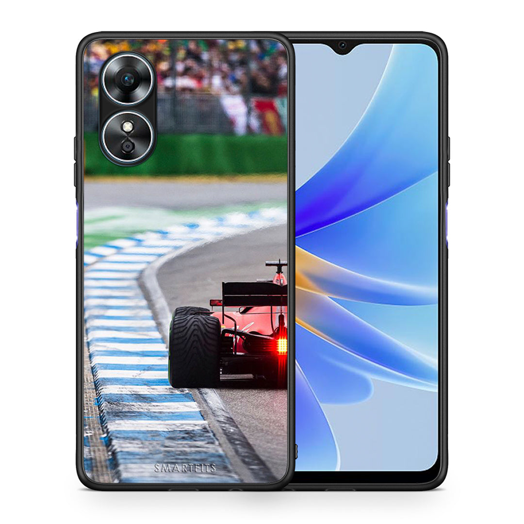 Θήκη Oppo A17 Racing Vibes από τη Smartfits με σχέδιο στο πίσω μέρος και μαύρο περίβλημα | Oppo A17 Racing Vibes Case with Colorful Back and Black Bezels