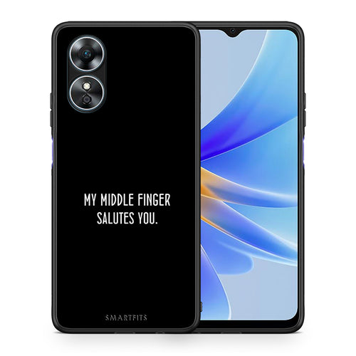 Θήκη Oppo A17 Salute από τη Smartfits με σχέδιο στο πίσω μέρος και μαύρο περίβλημα | Oppo A17 Salute Case with Colorful Back and Black Bezels