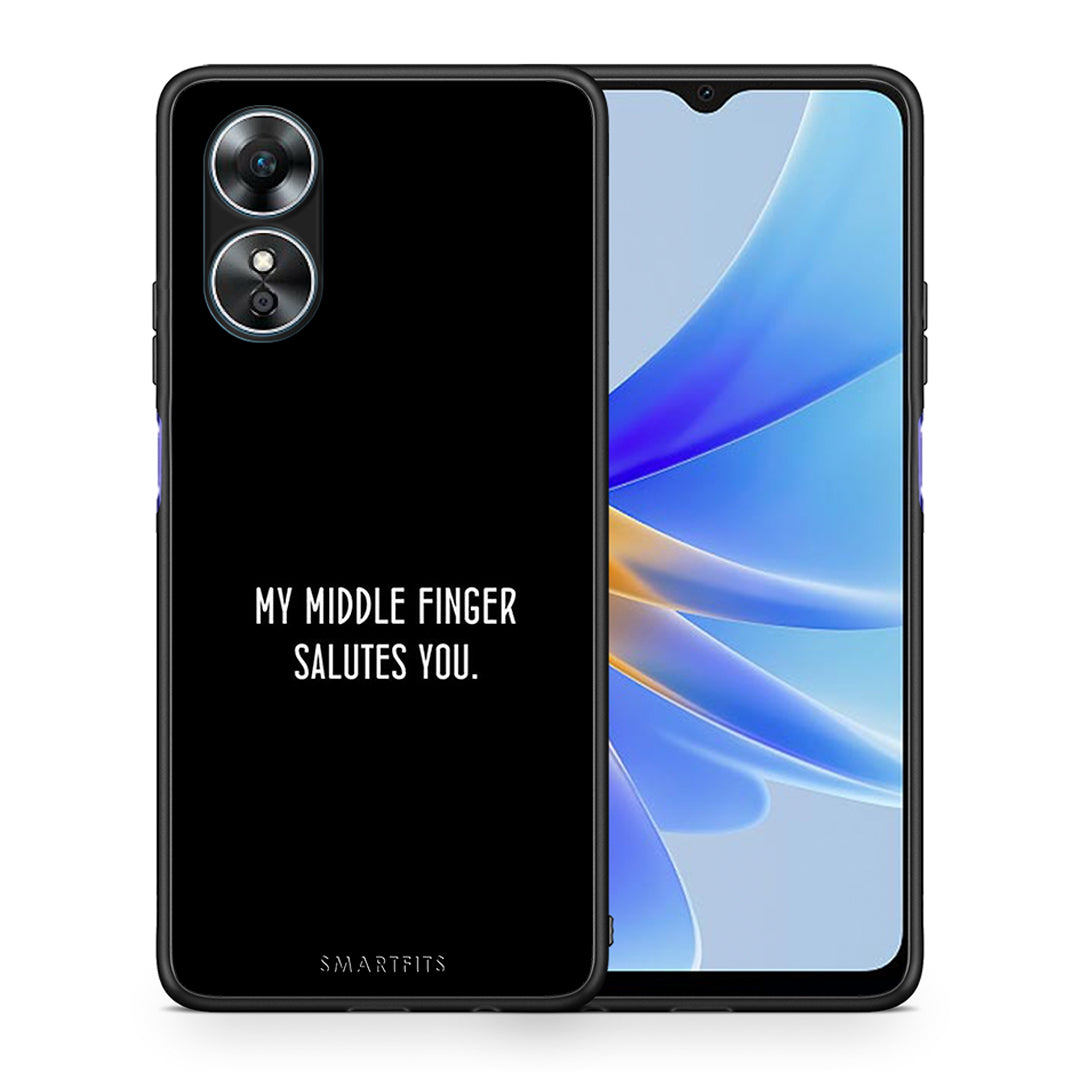 Θήκη Oppo A17 Salute από τη Smartfits με σχέδιο στο πίσω μέρος και μαύρο περίβλημα | Oppo A17 Salute Case with Colorful Back and Black Bezels