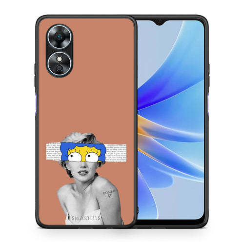 Θήκη Oppo A17 Sim Merilyn από τη Smartfits με σχέδιο στο πίσω μέρος και μαύρο περίβλημα | Oppo A17 Sim Merilyn Case with Colorful Back and Black Bezels