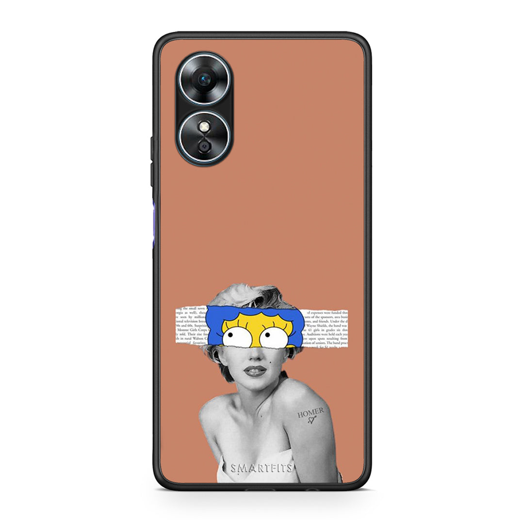 Θήκη Oppo A17 Sim Merilyn από τη Smartfits με σχέδιο στο πίσω μέρος και μαύρο περίβλημα | Oppo A17 Sim Merilyn Case with Colorful Back and Black Bezels