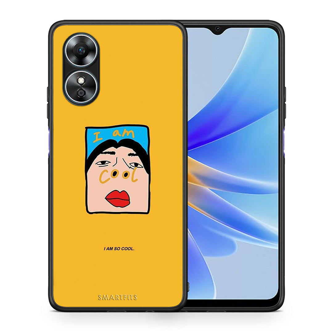 Θήκη Oppo A17 So Cool από τη Smartfits με σχέδιο στο πίσω μέρος και μαύρο περίβλημα | Oppo A17 So Cool Case with Colorful Back and Black Bezels