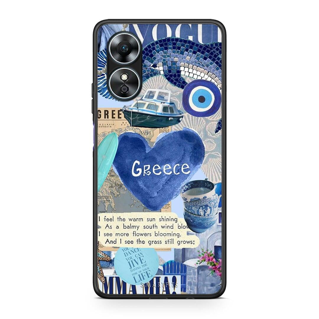 Θήκη Oppo A17 Summer In Greece από τη Smartfits με σχέδιο στο πίσω μέρος και μαύρο περίβλημα | Oppo A17 Summer In Greece Case with Colorful Back and Black Bezels