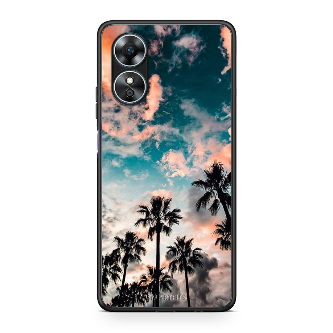 Θήκη Oppo A17 Summer Sky από τη Smartfits με σχέδιο στο πίσω μέρος και μαύρο περίβλημα | Oppo A17 Summer Sky Case with Colorful Back and Black Bezels