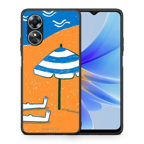 Θήκη Oppo A17 Summering από τη Smartfits με σχέδιο στο πίσω μέρος και μαύρο περίβλημα | Oppo A17 Summering Case with Colorful Back and Black Bezels