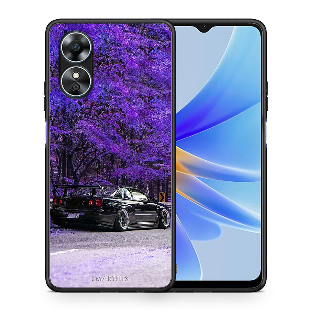 Θήκη Oppo A17 Super Car από τη Smartfits με σχέδιο στο πίσω μέρος και μαύρο περίβλημα | Oppo A17 Super Car Case with Colorful Back and Black Bezels