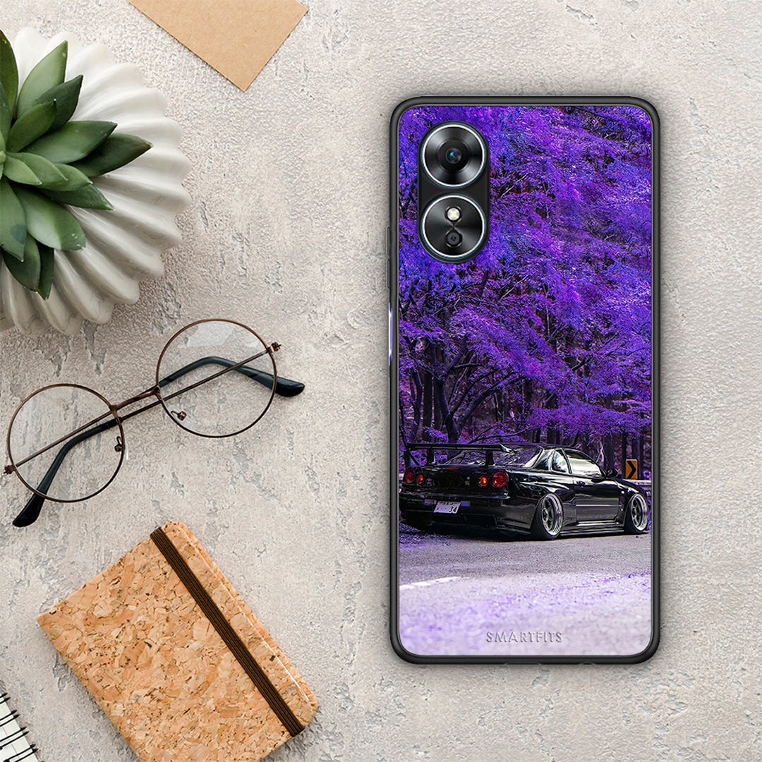 Θήκη Oppo A17 Super Car από τη Smartfits με σχέδιο στο πίσω μέρος και μαύρο περίβλημα | Oppo A17 Super Car Case with Colorful Back and Black Bezels