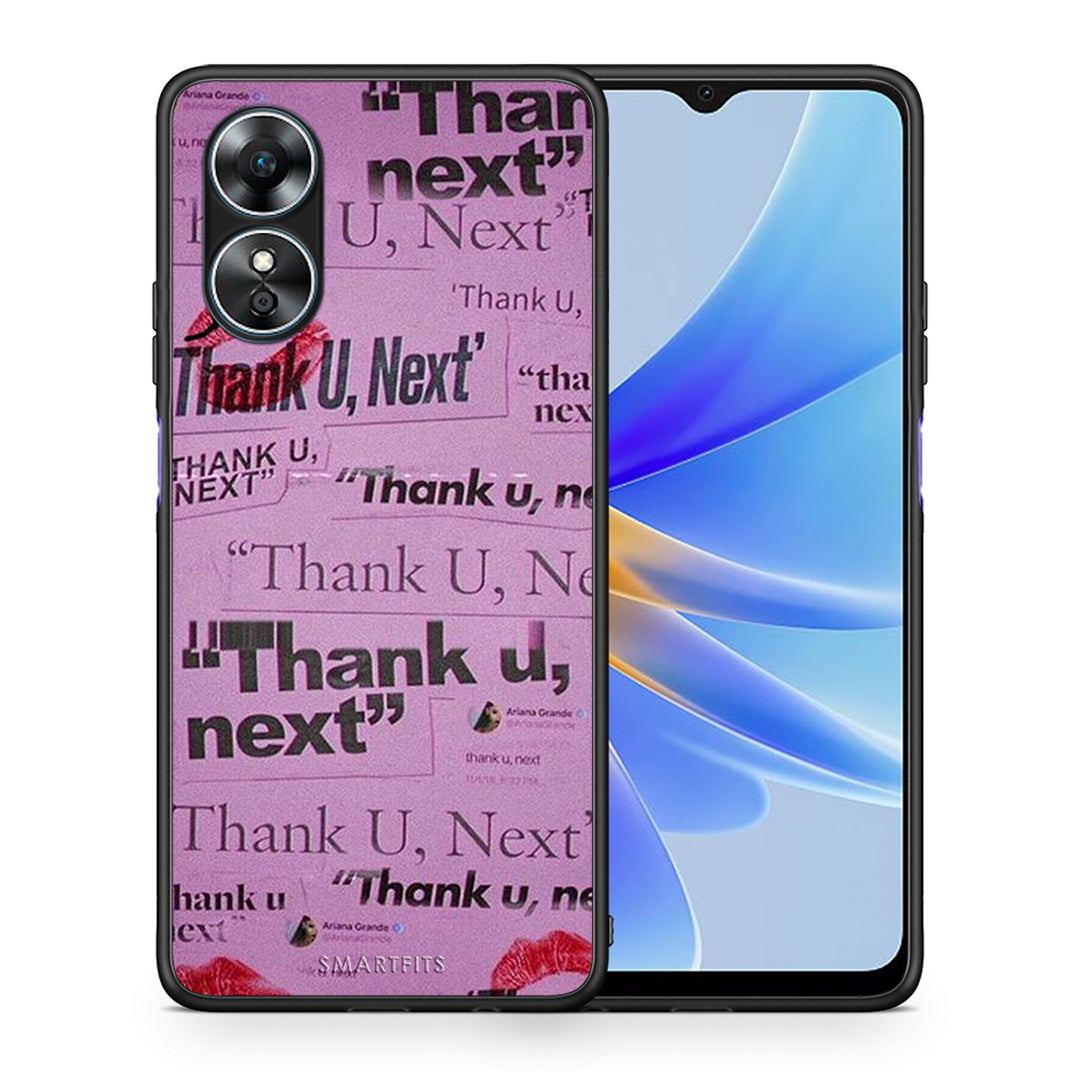 Θήκη Oppo A17 Thank You Next από τη Smartfits με σχέδιο στο πίσω μέρος και μαύρο περίβλημα | Oppo A17 Thank You Next Case with Colorful Back and Black Bezels