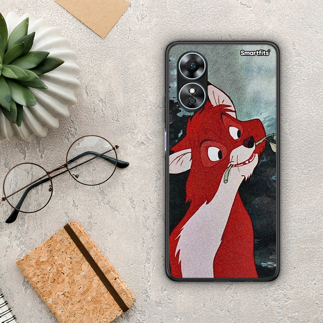 Θήκη Oppo A17 Tod And Vixey Love 1 από τη Smartfits με σχέδιο στο πίσω μέρος και μαύρο περίβλημα | Oppo A17 Tod And Vixey Love 1 Case with Colorful Back and Black Bezels